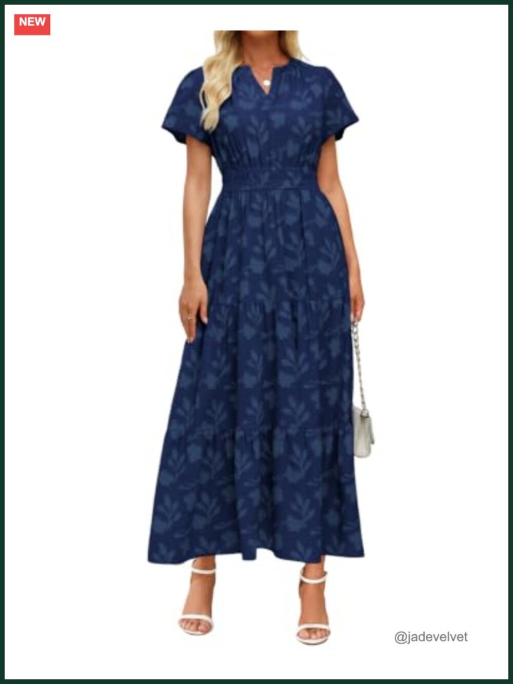 Boho Floral Maxi Dress with Pockets, Puff Sleeve, Smocked Empire Waist, Wedding